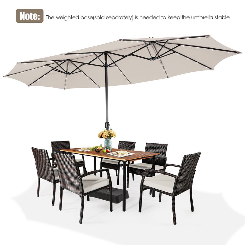 Solar LED Patio Umbrella with 48 Lights for Backyard Deck and Garden Use
