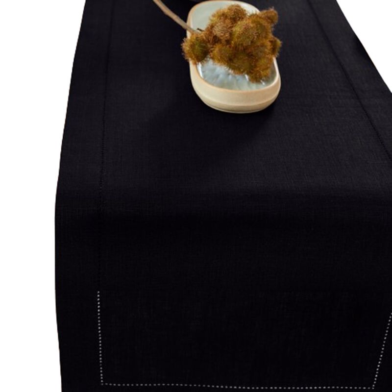 Solino Home 100% Pure Linen Table Runner - Medium Weight Hemstitch