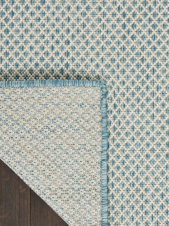 Courtyard COU01 Ivory/Aqua 3' x 5' Rug