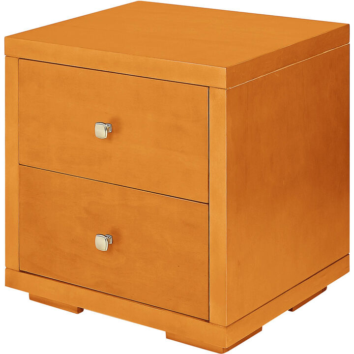 Minimalist Two Drawer Nightstand &ndash; Stylish Bedside Table with Storage