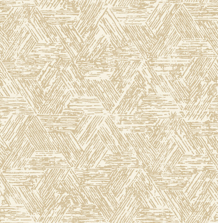 Retreat Light Brown Quilted Geometric Wallpaper (Set of 2)