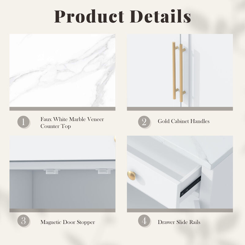 Merax Modern Freestanding Kitchen Pantry