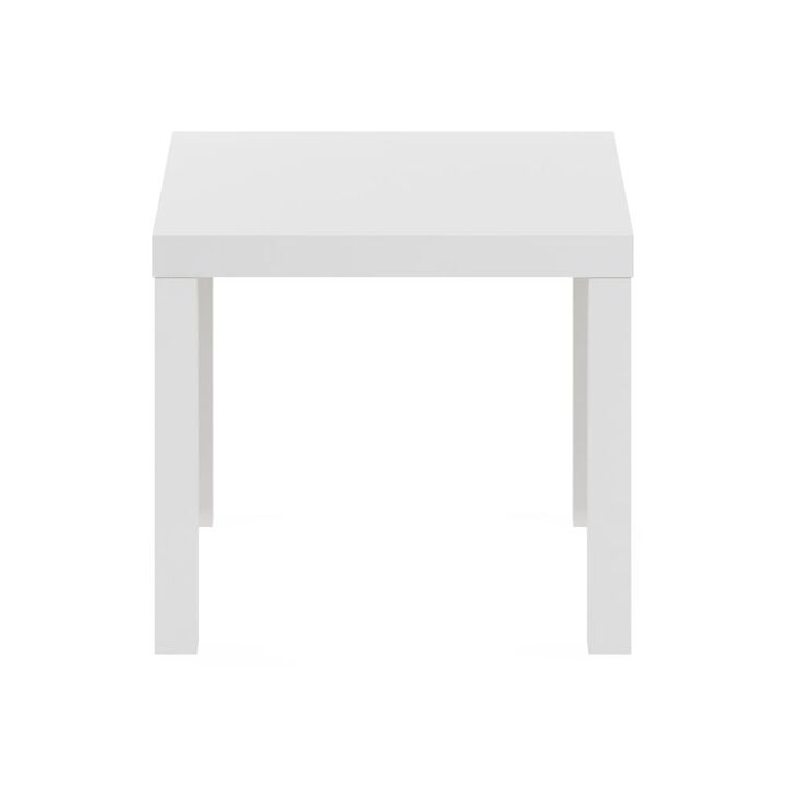 Furinno Classic Homey Square Side Table, White