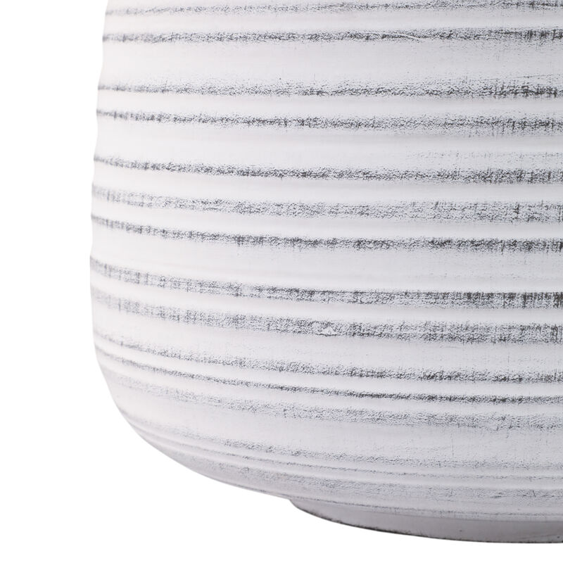 Ribbed Planters, White set of 3