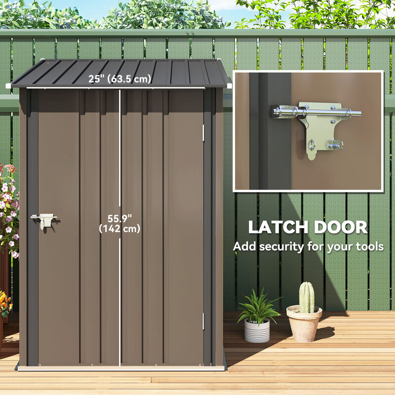 Hivvago Small Lean-To Galvanized Steel Tool Shed image number 4