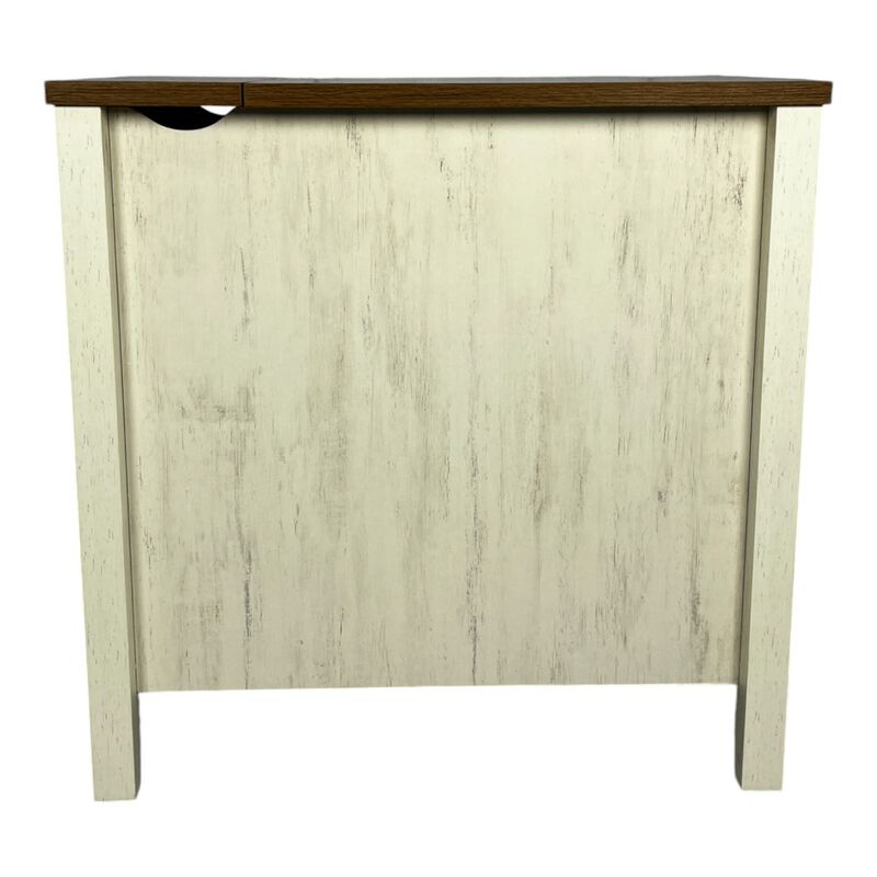 Streamdale Farmhouse End Table with Barn Door & Drawer, Charging Station image number 4