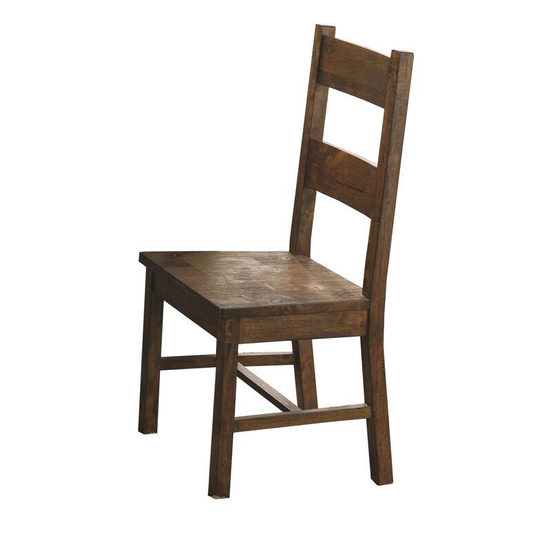 Chambr Armless Wooden Dining Side Chair, Rustic Golden Brown, Set of 2 image number 0