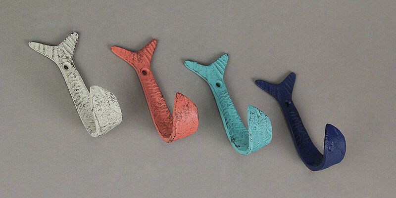 Set of 4 Cast Iron Flipping Fish Wall Hooks 4 Inches Long&ndash; Easy to Hang - Coastal Decor Perfection for Beach Towel Hanging and Rustic Key or Coat Rack Needs image number 5