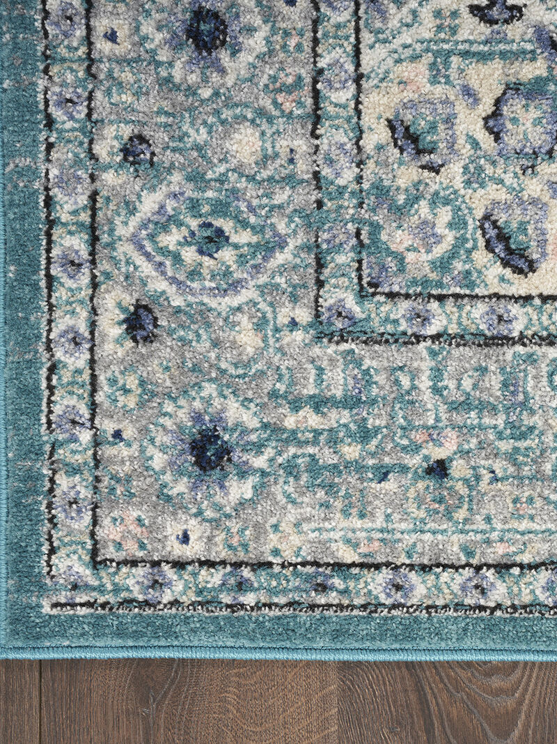 Passion PSN03 Turquoise/Gray 5'3" x 7'3" Rug image number 2
