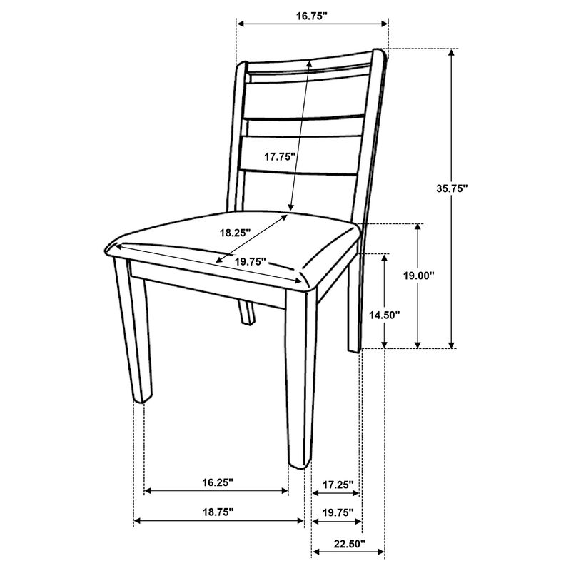 Brion Ladderback Dining Chair, Set of 2, Boucle Fabric, Wash Oak Wood image number 7
