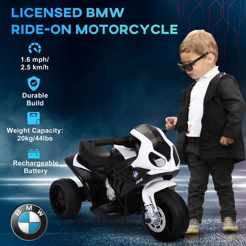 BreeBe 6V 3 Wheeled Electric Motorcycle, Kids Motorcycle Licensed BMW with Headlight, Music image number 4