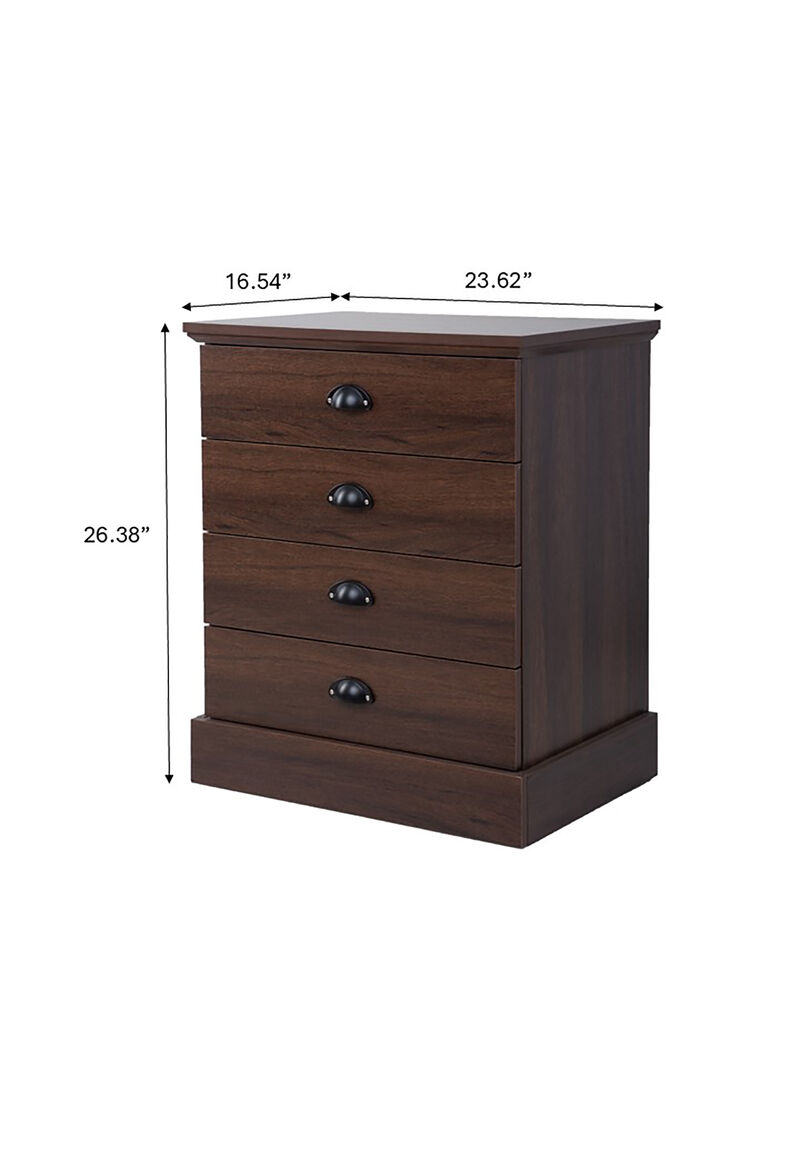 4-Drawer Wood Nightstand