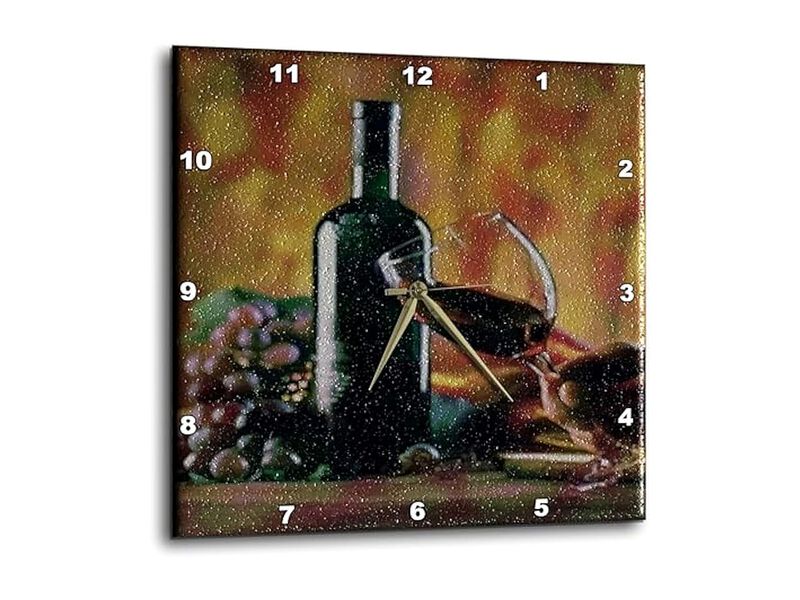 Glass Wine Napa Wall Clock 10 Inch Home Decor image number 0