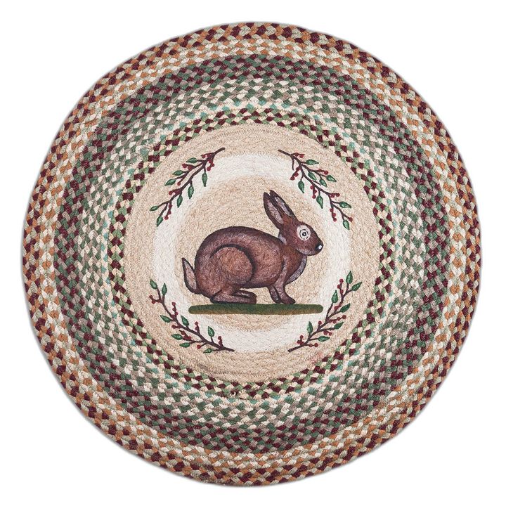 Earth Rugs Rp-413 Vintage Rabbit Round Patch 27 X 27