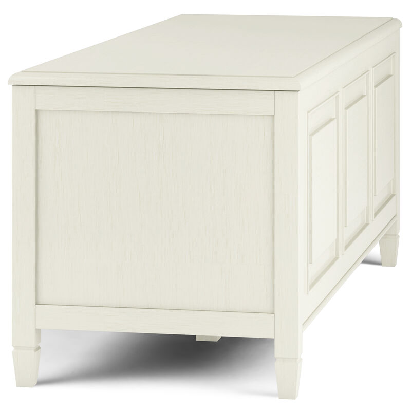 Connaught SOLID WOOD 51 inch Wide Traditional Storage Bench Trunk in Antique White