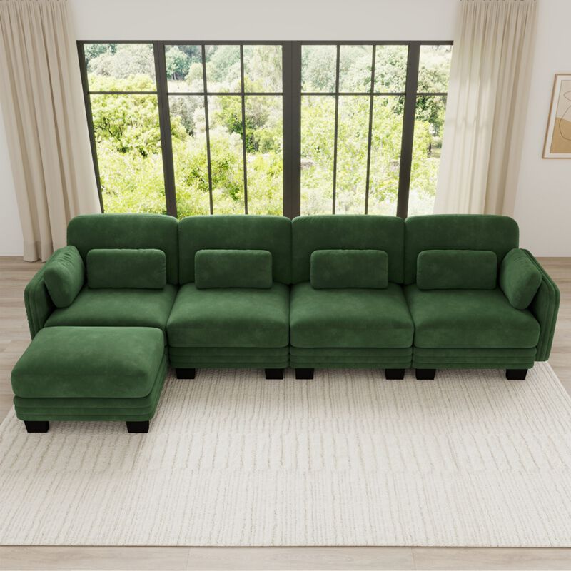 Glel Modern Minimalist Chenille Modular Sectional Sofa image number 1