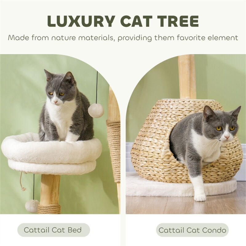Premium Cat Tree with Multi-Level Perches, Scratching Posts, and Cozy Hideaways for Cats