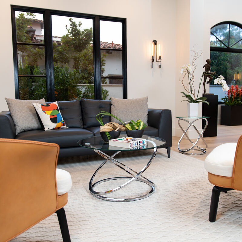 Galaxy Tempered Glass Round Coffee Table