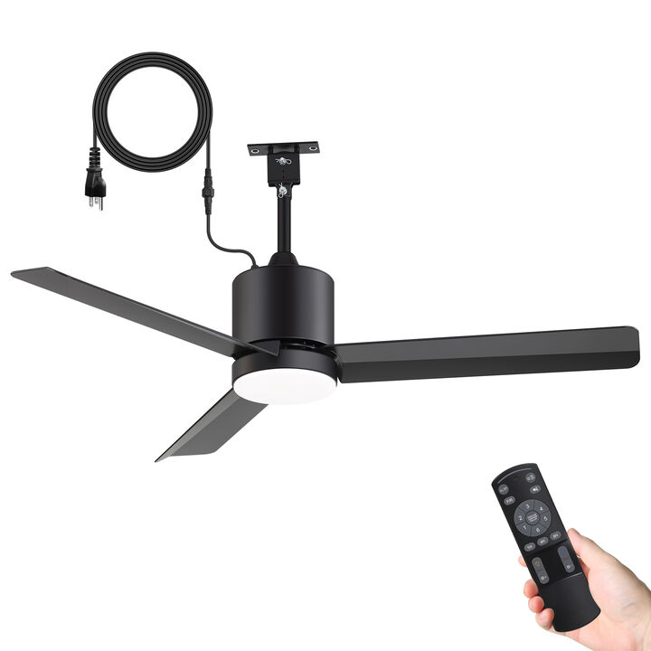 Breezary 42" Waterproof Outdoor Ceiling Fan with Light, Dimmable LED, DC Motor, 6 Speeds, Remote Control, Quiet