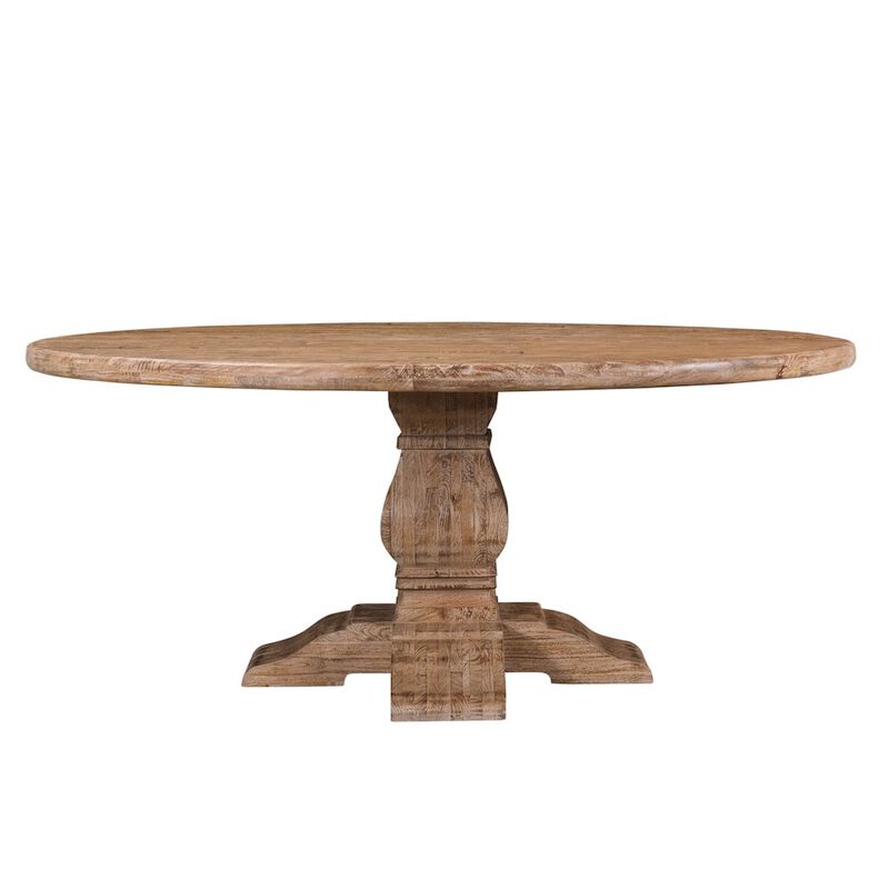 World Interiors Pengrove 72" Round Dining Table in Antique Oak Finish image number 3