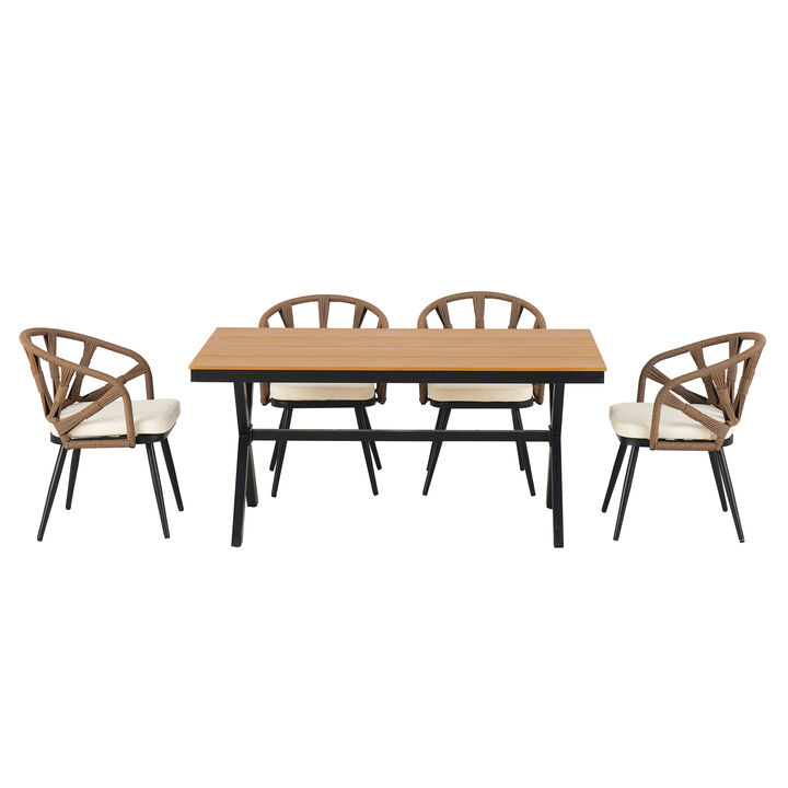 Merax Contemporary Outdoor Seating Chairs Table Set