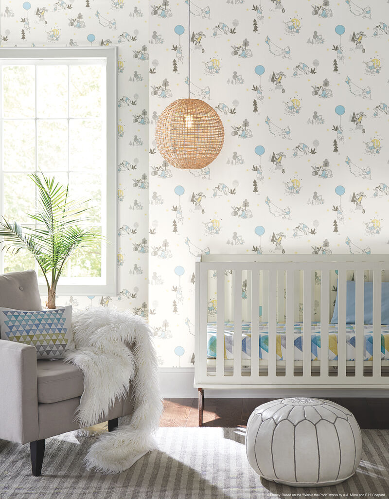 Disney Winnie the Pooh Playmates Yellow Wallpaper image number 1