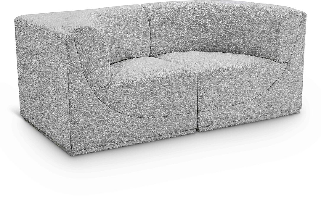 Meridian Furniture Ollie Grey Boucle Fabric Modular Sofa