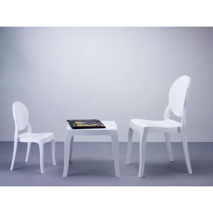 Belen Kox Polycarbonate Side Table, Glossy White, Belen Kox