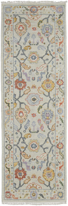 HomeRoots Wool Oriental Hand Knotted Runner Rug With Fringe