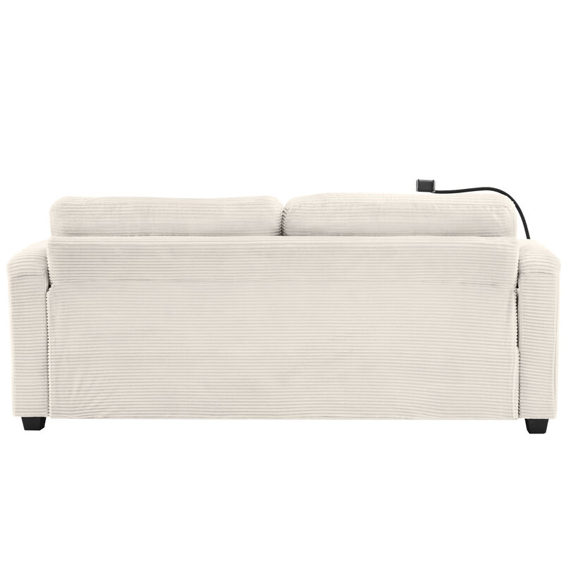 Merax  Corduroy Sleeper Sofa Loveseat Sofa with Mattress