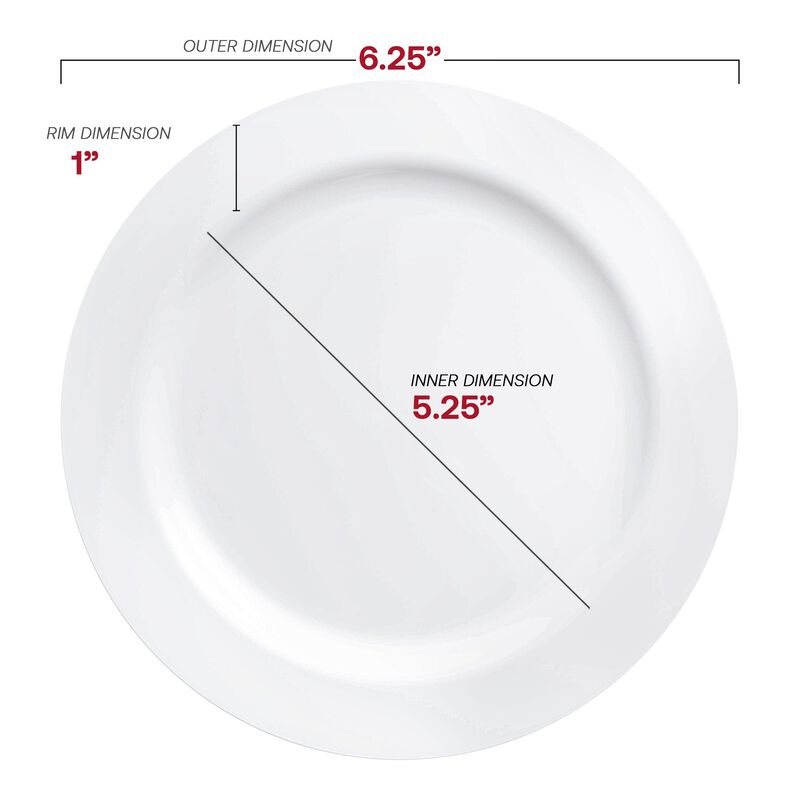 6.25" Solid White Economy Round Plastic Pastry Plates (240 Plates) image number 2