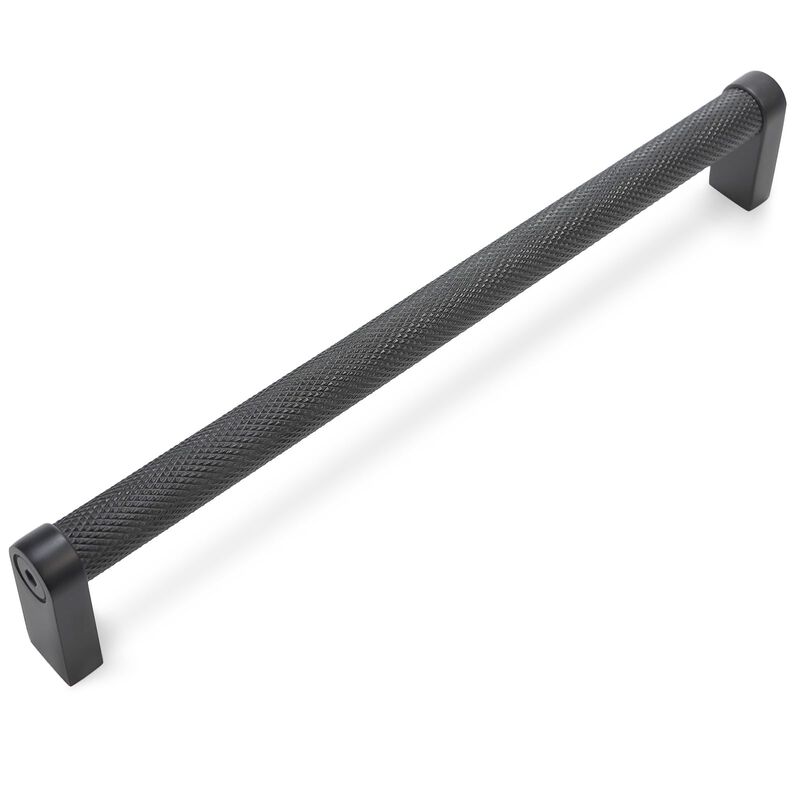 BUKOBYHE 10 Pack 7-1/2 Inch Matte Black Kitchen Cabinet Handles Knurled Cabinet Pulls Black Drawer Pulls Kitchen Hardware