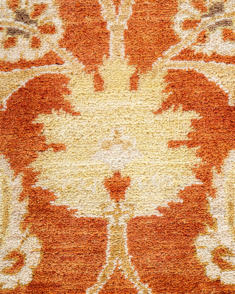 Eclectic, One-of-a-Kind Hand-Knotted Area Rug  - Orange, 8' 2" x 10' 1"