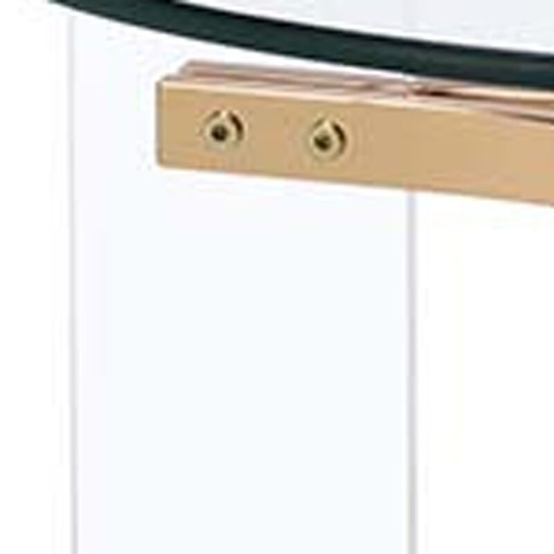 Compact Round Side Table with Clear Glass Surface and Durable Metal Base