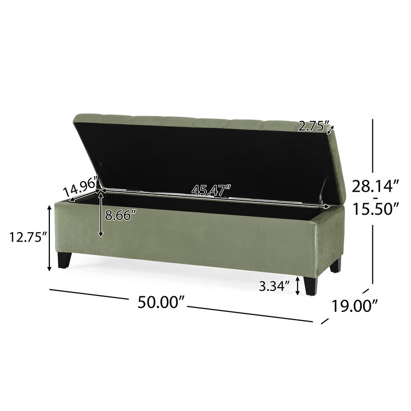 Merax Storage Ottoman,Rectangular Ottoman Bench,Upholstered Storage Bench image number 9