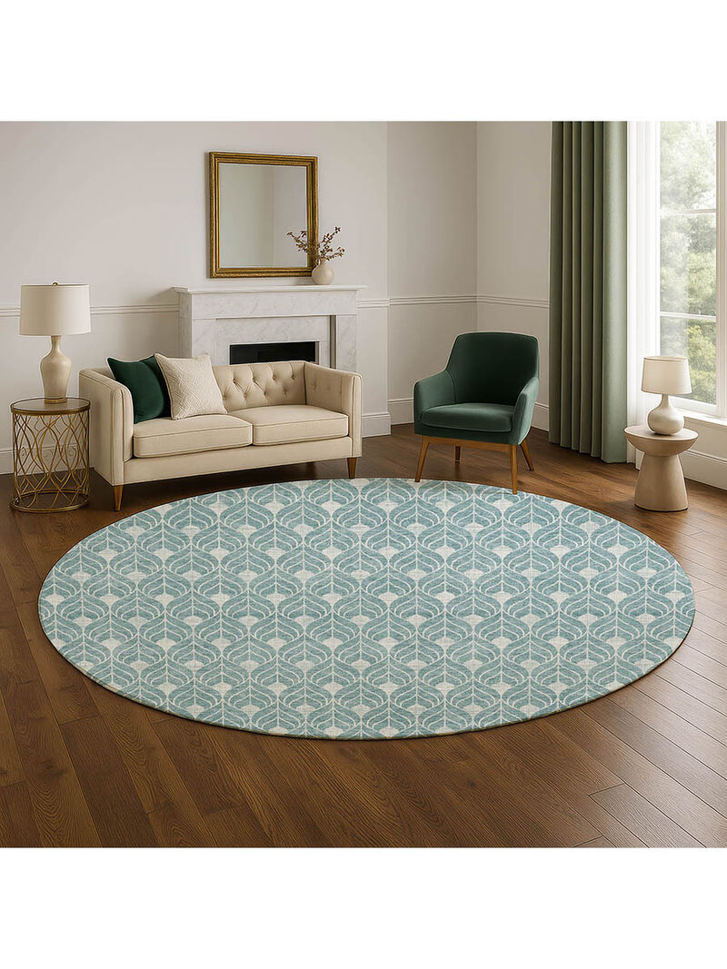 The Reserve TR10 Teal 8' Round Rug
