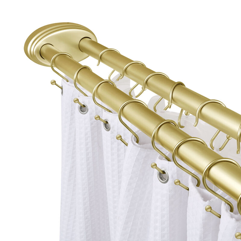Rustproof Aluminum Double L-Shaped Shower Curtain Rod image number 1