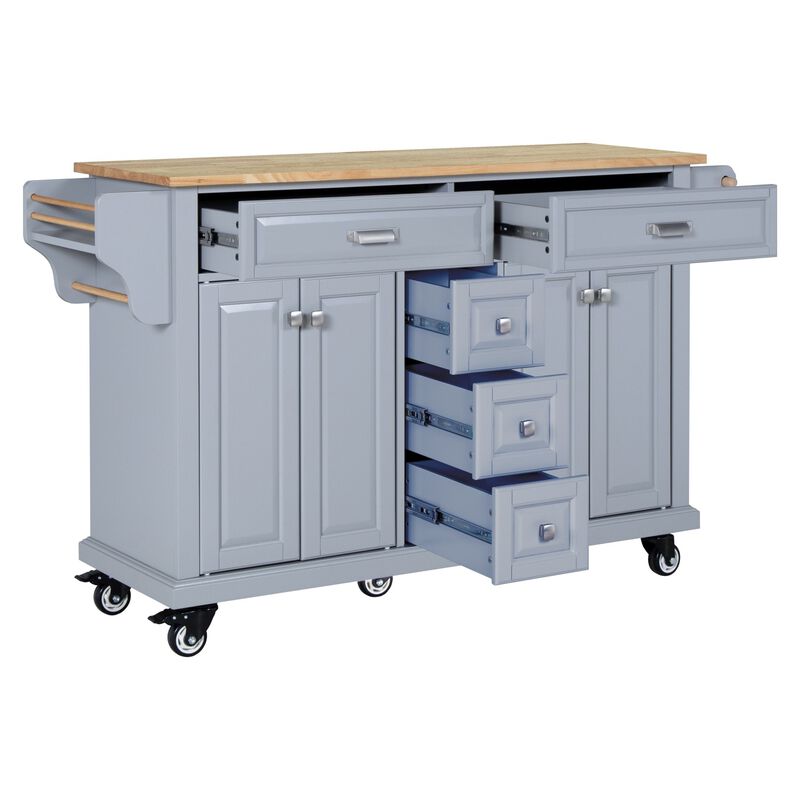 Streamdale Cambridge Natural Wood Top Kitchen Island with Storage image number 4
