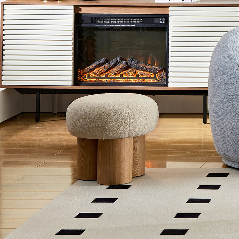GOODSILO Versatile Mushroom Stool with Plush Wool Seat - Compact Multi-Functional Footrest and Accent Furniture Piece image number 4