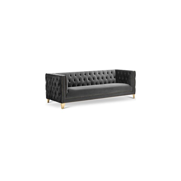 Meridian Furniture Michelle Grey Velvet Sofa