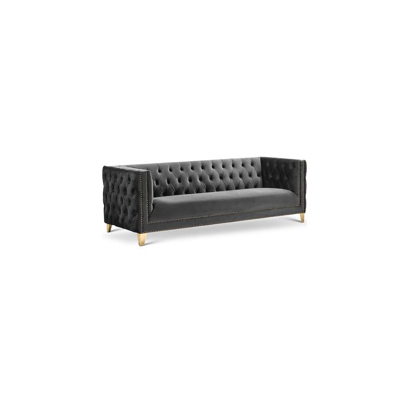 Meridian Furniture Michelle Grey Velvet Sofa