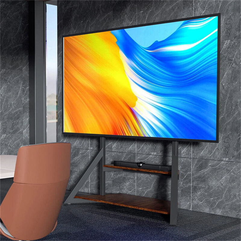 Floor TV Stand with 2-Tiers MDF Shelves Adjustable Height for 65-100 inch TVs image number 6