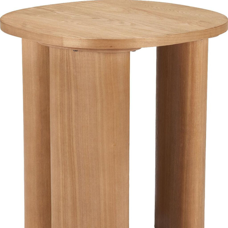 HomeRoots 24" Natural Wood Oval End Table image number 4