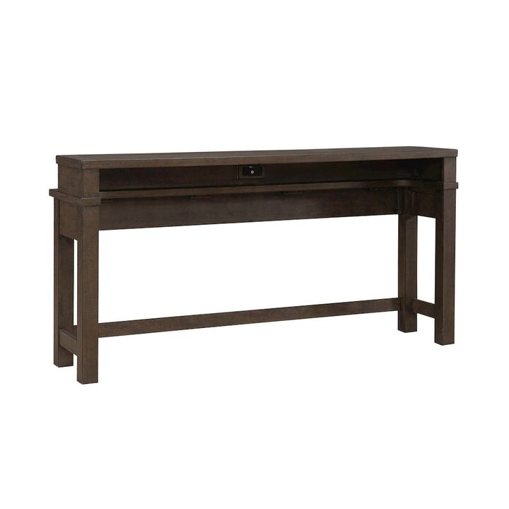 Liberty Furniture Console Bar Table with Charging Station - Satin Espresso