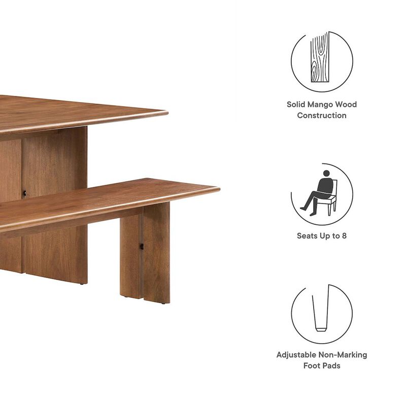 Amistad 86" Wood Dining Table and Bench Set image number 3