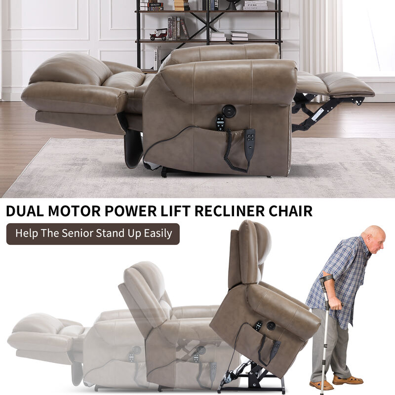 Mondawe Power Lift Recliner Chair Heat Massage, Heavy Duty Motion Mechanism with USB Ports image number 4