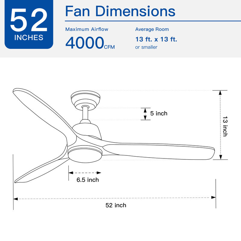 ELEMENT ACE 52" Farmhouse Rustic LED Ceiling Fan with Remote Control image number 2