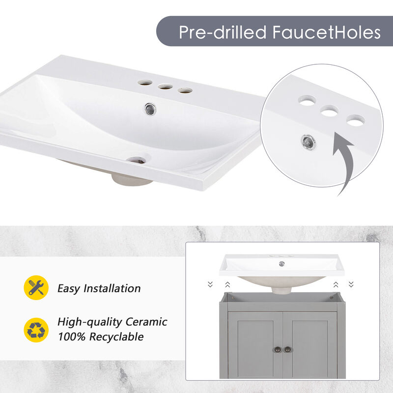 Merax Modern Sleek Bathroom Vanity with Sink