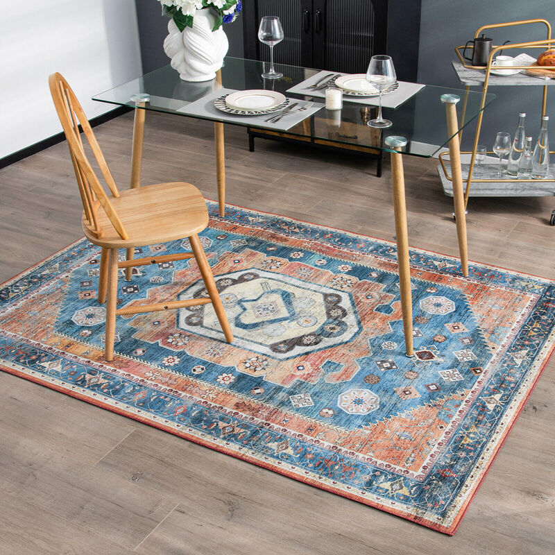 5 x 7 Inch Non-Shedding Distressed Vintage Indoor Area Rug image number 1