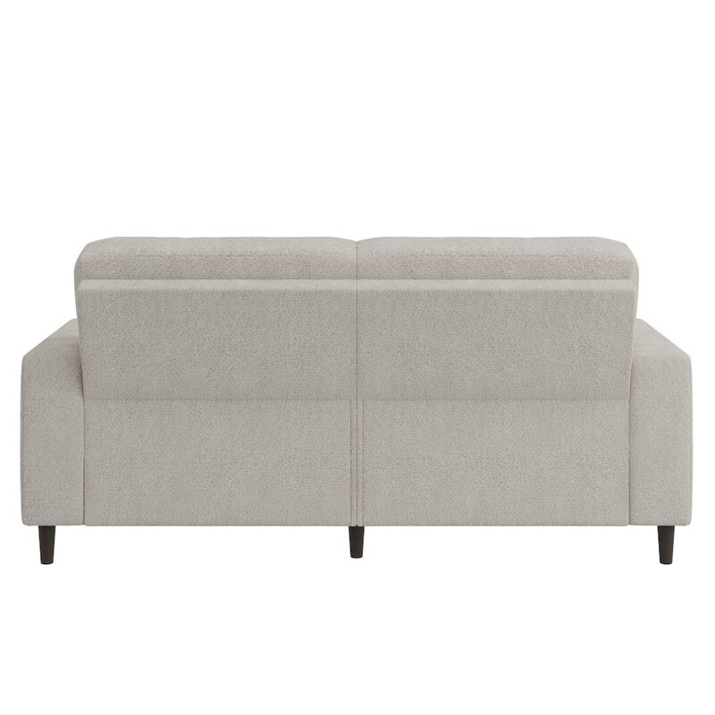 HL Home Furnishings Small Space Sofa in Elegant Textured Sand Boucle Fabric
